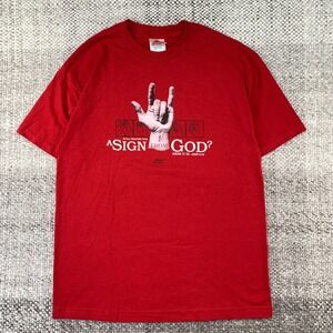 Kerusso Graphic T-Shirt Mens Large Red Sign From God John 3:16 Vintage 2002